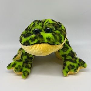 Ganz Webkinz Bullfrog Green Speckled Spotted Frog Stuffed Animal